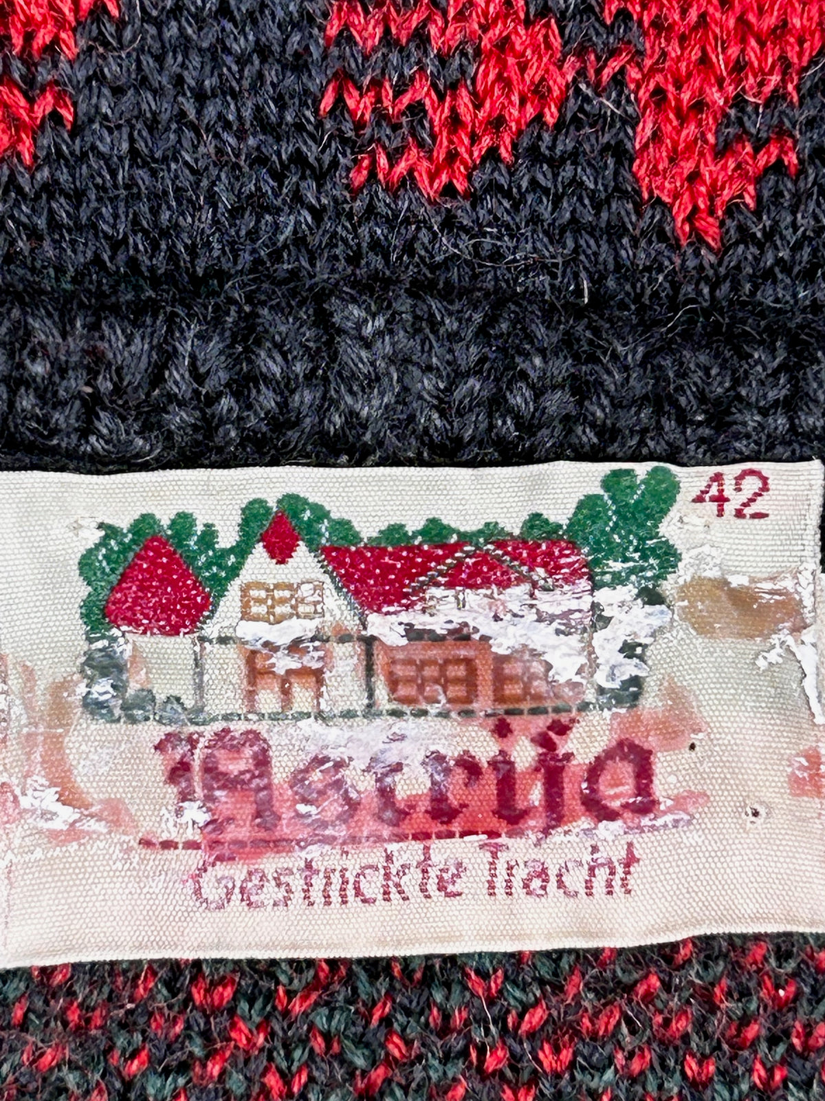 Chaleco Tracht Austriaco Vintage - Austria Gestrickte Tracht - 100% Lana - Talla 42