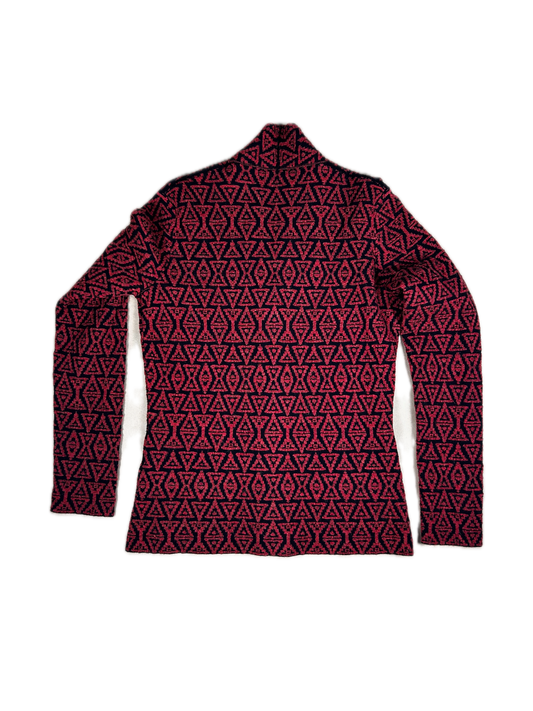 Cárdigan Americana Desestructurada Etro - Jacquard Geométrico Rojo / Negro - Talla 44