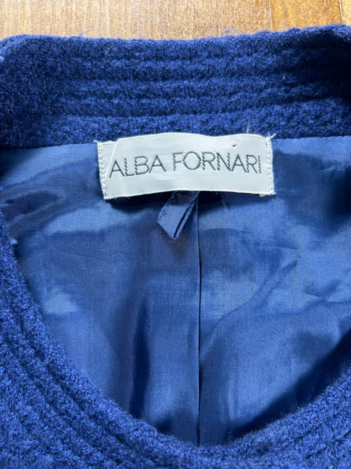 Blazer de lana Alba Fornari estilo Tweed / Bouclé - Talla 42 ES (Azul marino)