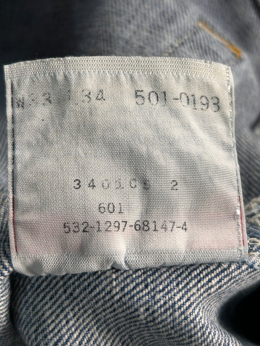 Pantalón vaquero Levi's 501 Vintage 1993 Made in USA - Custom Cropped & Tapered (W33)