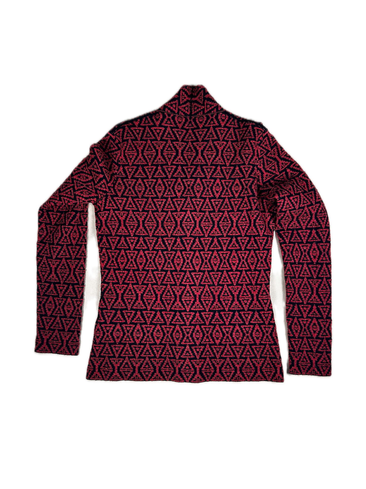 Cárdigan Americana Desestructurada Etro - Jacquard Geométrico Rojo / Negro - Talla 44
