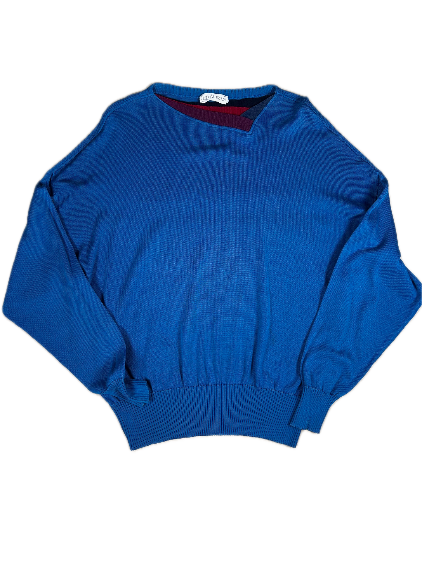 Jersey Vintage Gianni Versace 80s - Donna - Algodón - Azul Cobalto - Talla 40