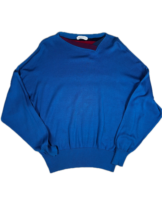 Jersey Gianni Versace Donna Años 80 — Azul Cobalto — Made in Italy