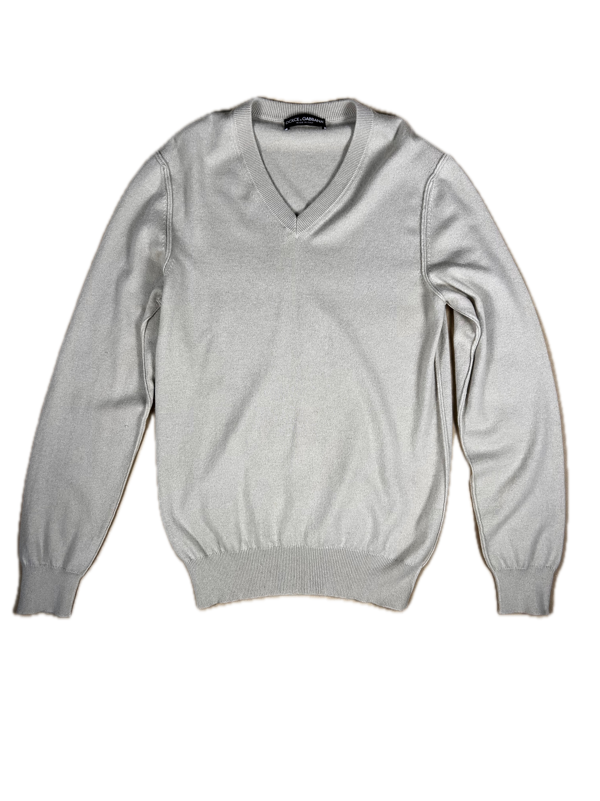 Jersey de Cachemira 100% Dolce & Gabbana - Cuello Pico - Beige