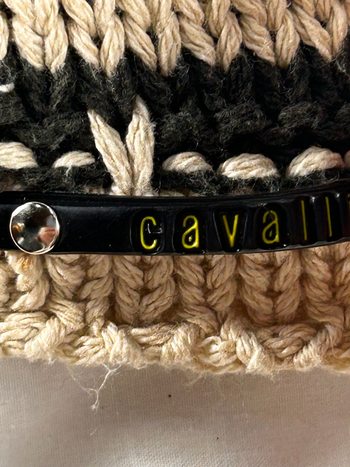 Jersey de punto calado Just Cavalli - Talla S/M (Beige y Verde)