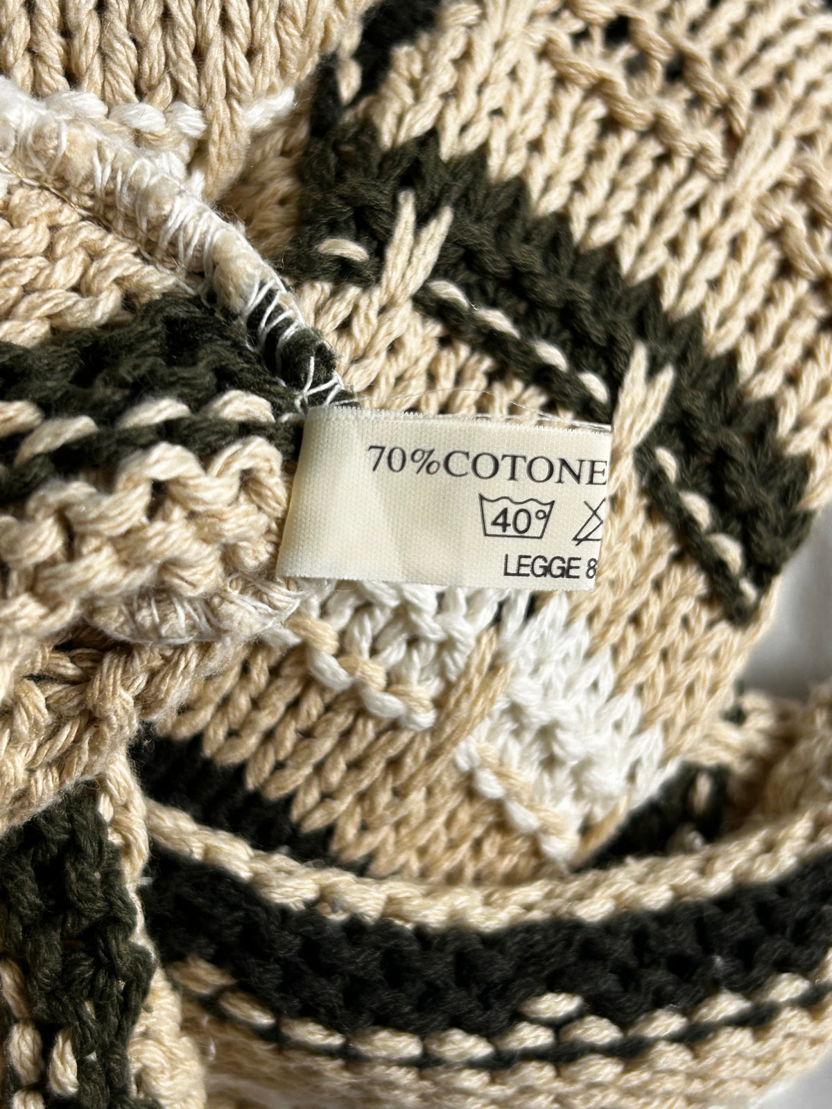Jersey de punto calado Just Cavalli - Talla S/M (Beige y Verde)