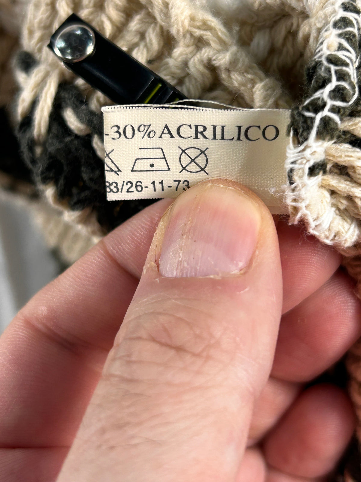 Jersey de punto calado Just Cavalli - Talla S/M (Beige y Verde)