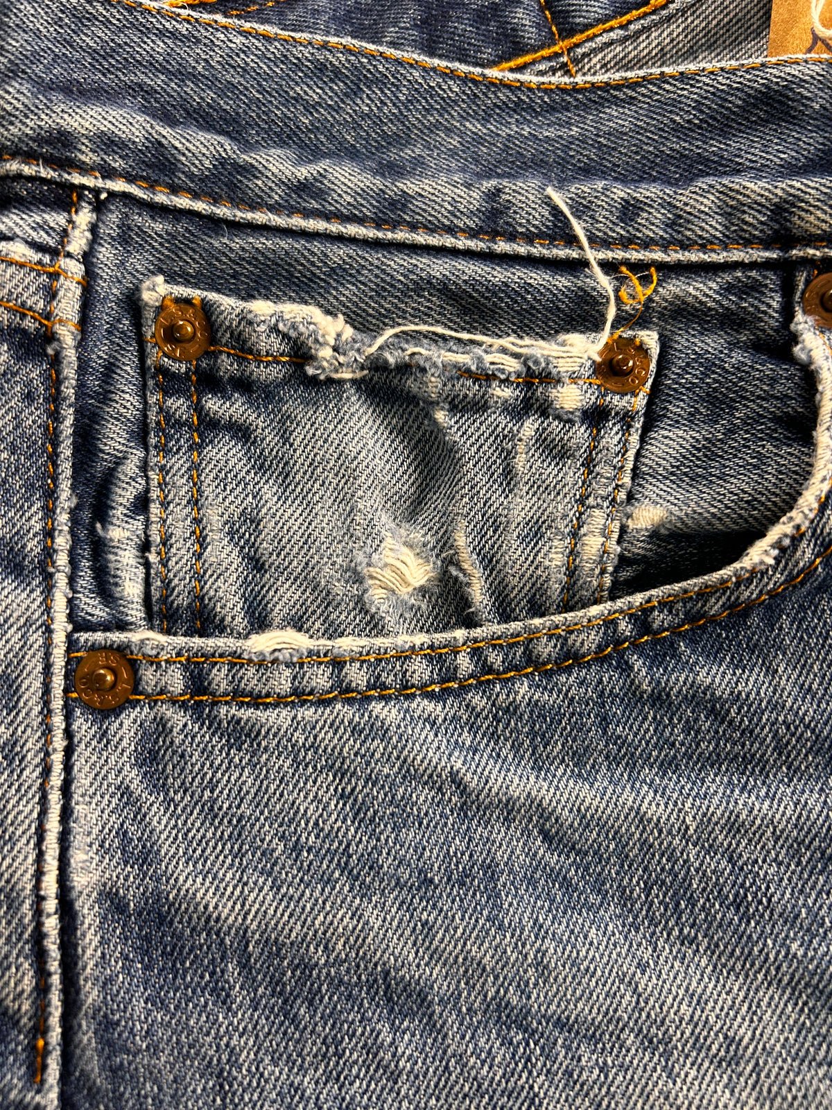 Pantalón vaquero Levi's 501 Straight (Año 2007) - Cropped / Distressed - Talla W36