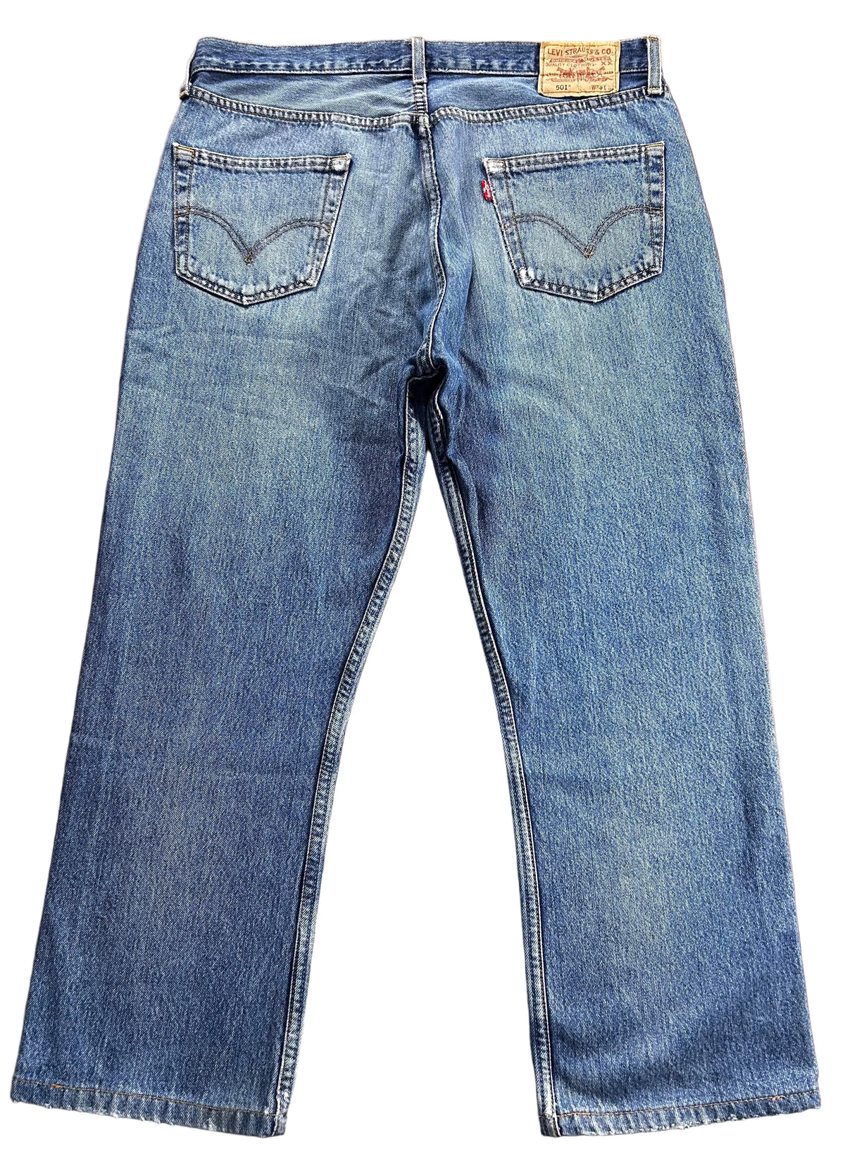 Pantalón vaquero Levi's 501 Straight (Año 2007) - Cropped / Distressed - Talla W36