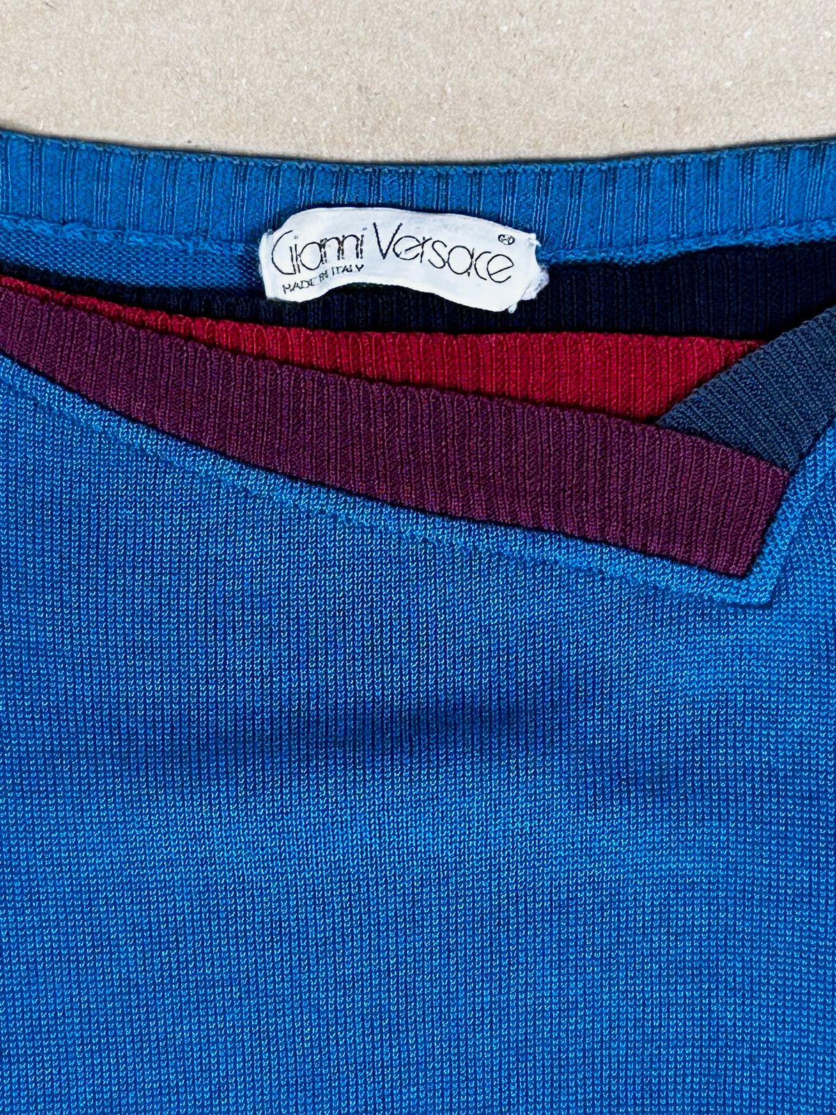 Jersey Vintage Gianni Versace 80s - Donna - Algodón - Azul Cobalto - Talla 40