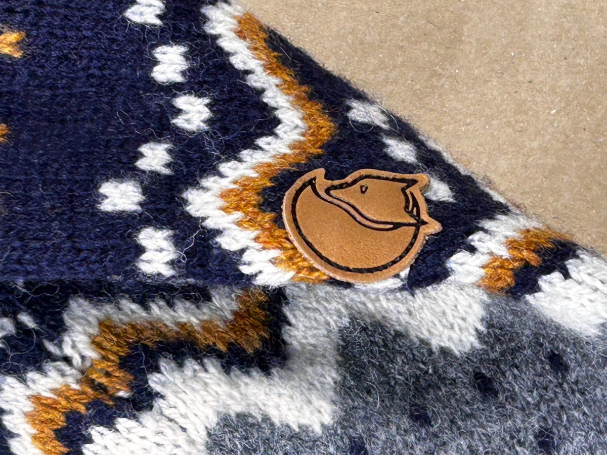 Jersey de Lana Nórdico Fjällräven - Patrón Fair Isle Azul Marino / Gris - Talla M