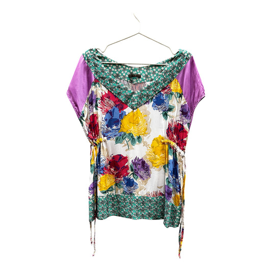 Blusa Iceberg ICE - 100% Seda Natural - Floral con Abalorios - Talla 44 / M