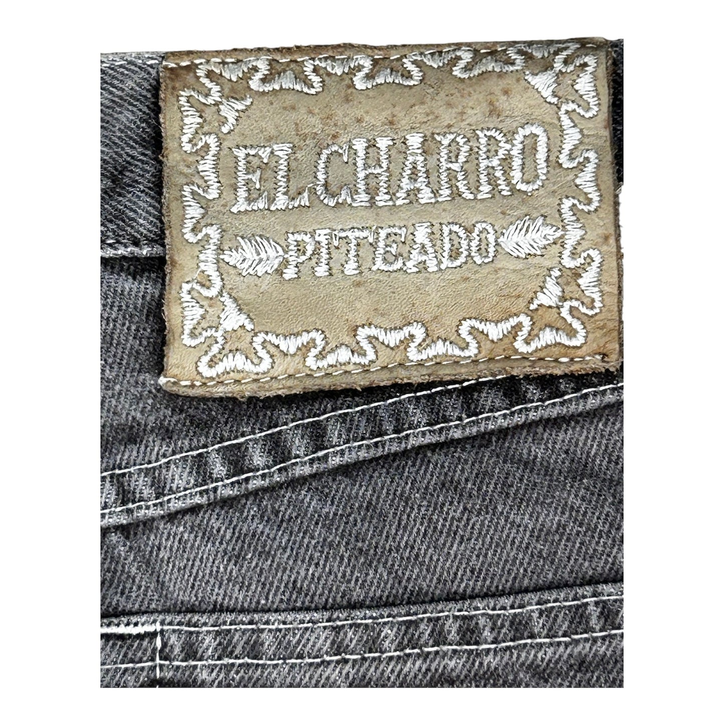 EL CHARRO PITEADO - Jeans recto gris lavado - Talla 33 - Made in Italy