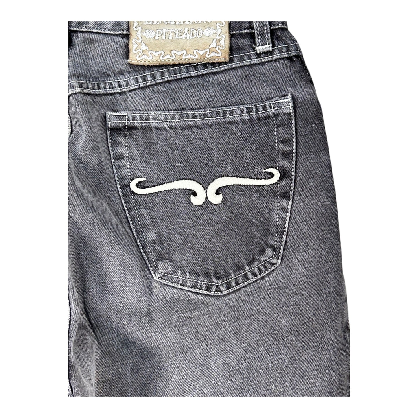 EL CHARRO PITEADO - Jeans recto gris lavado - Talla 33 - Made in Italy