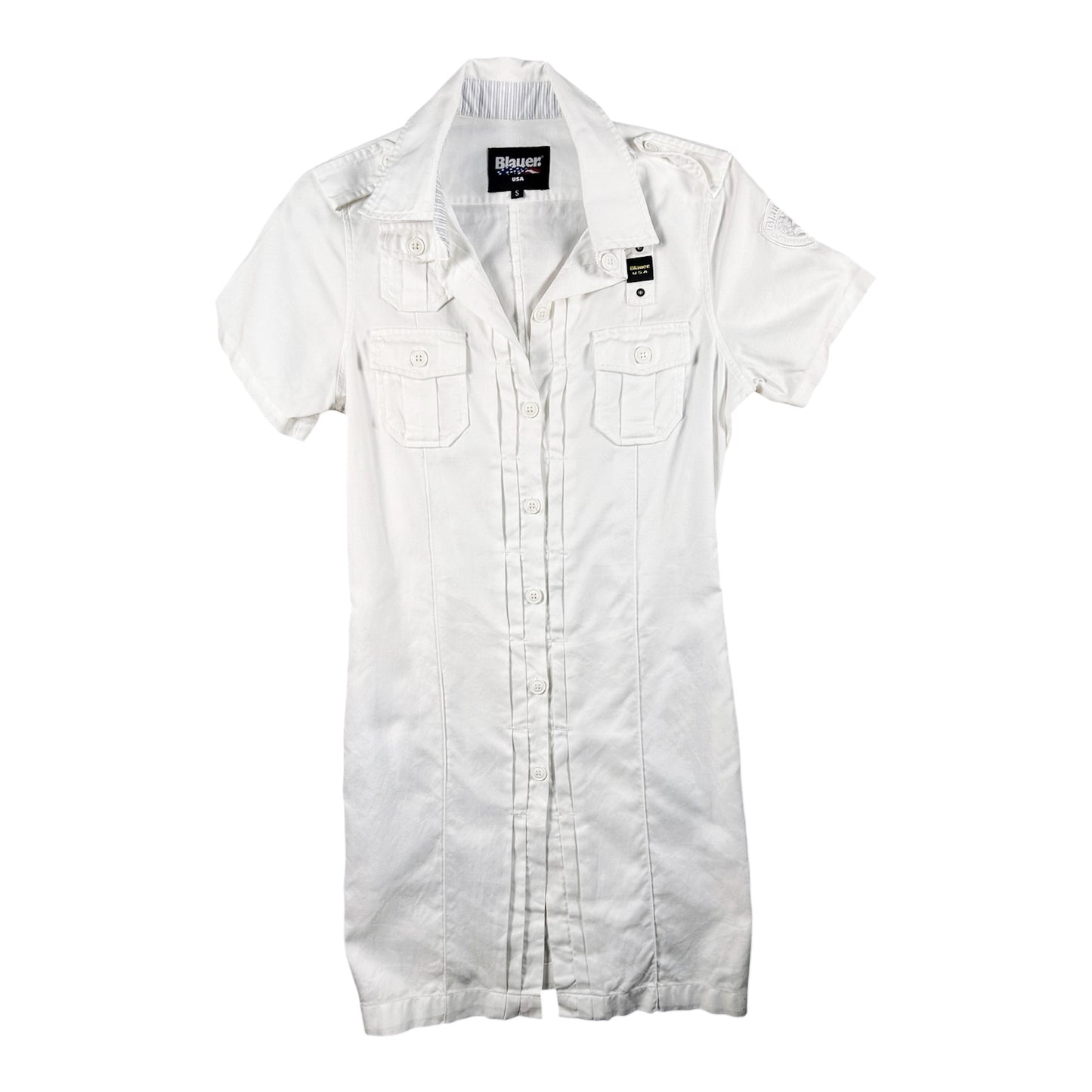 Vestido Camisero Blauer USA Estilo Safari - Blanco - Talla S