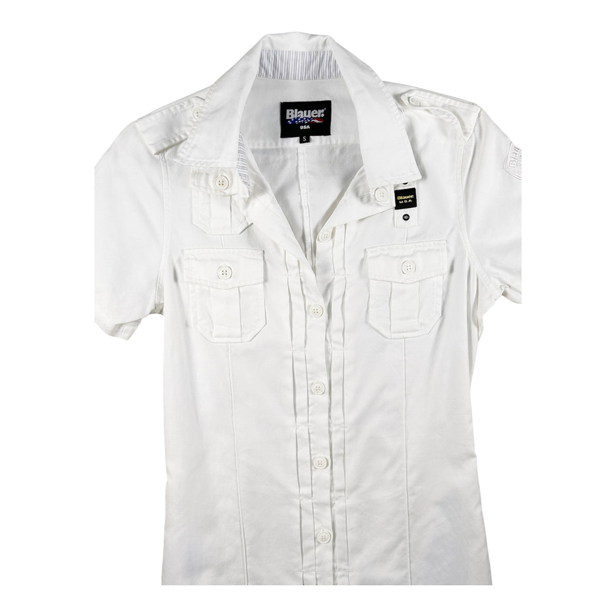 Vestido Camisero Blauer USA Estilo Safari - Blanco - Talla S