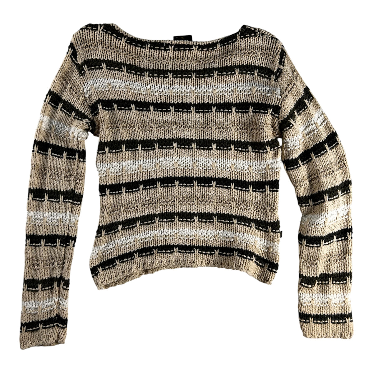 Jersey de punto calado Just Cavalli - Talla S/M (Beige y Verde)